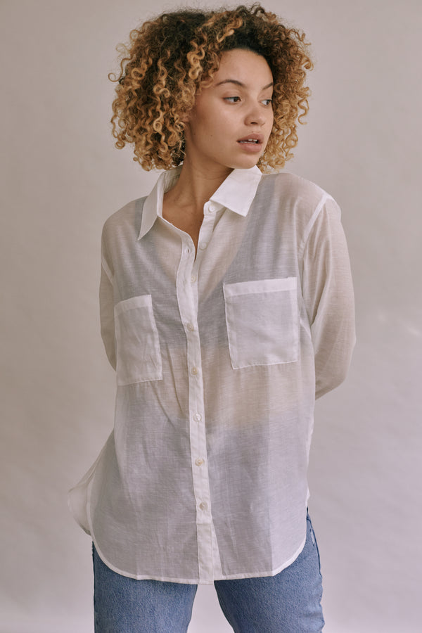 Cream Pearl Oversized Shirt
