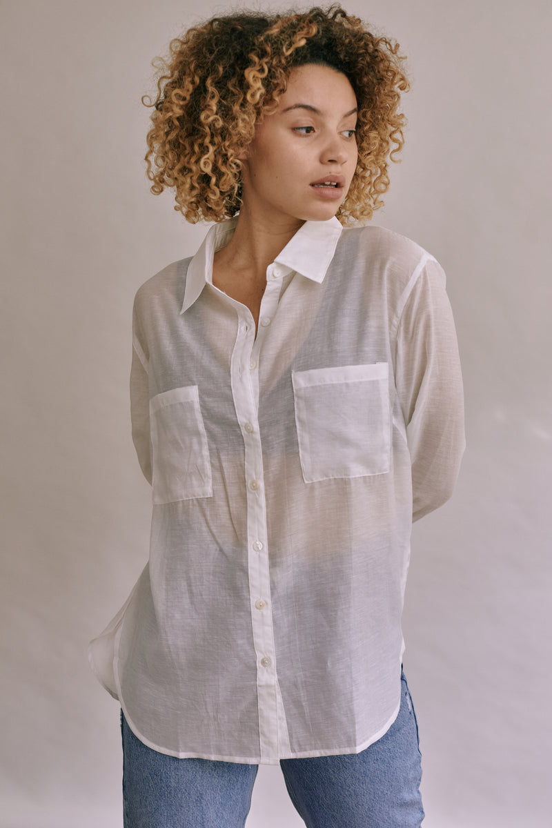 Cream Pearl Oversized Shirt