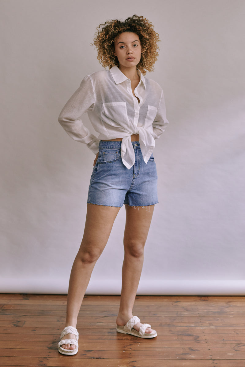 Cream Pearl Oversized Shirt