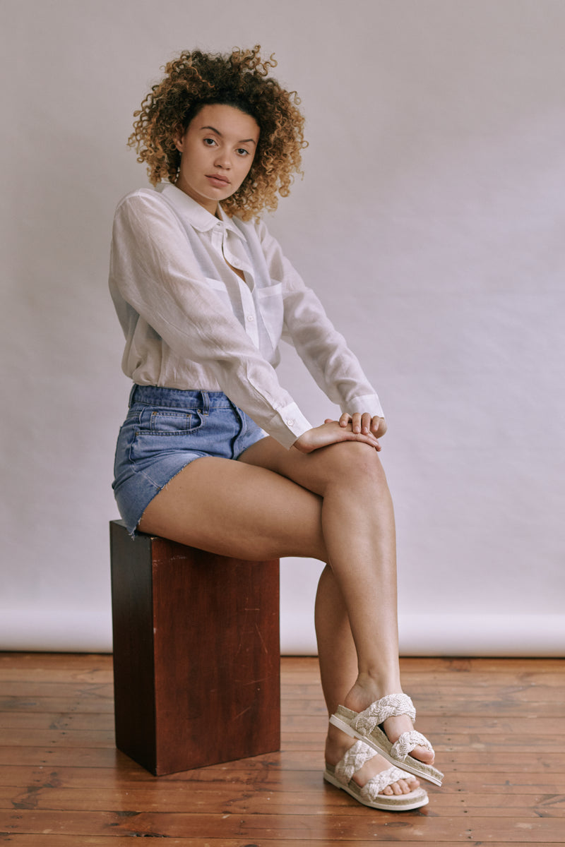 Cream Pearl Oversized Shirt